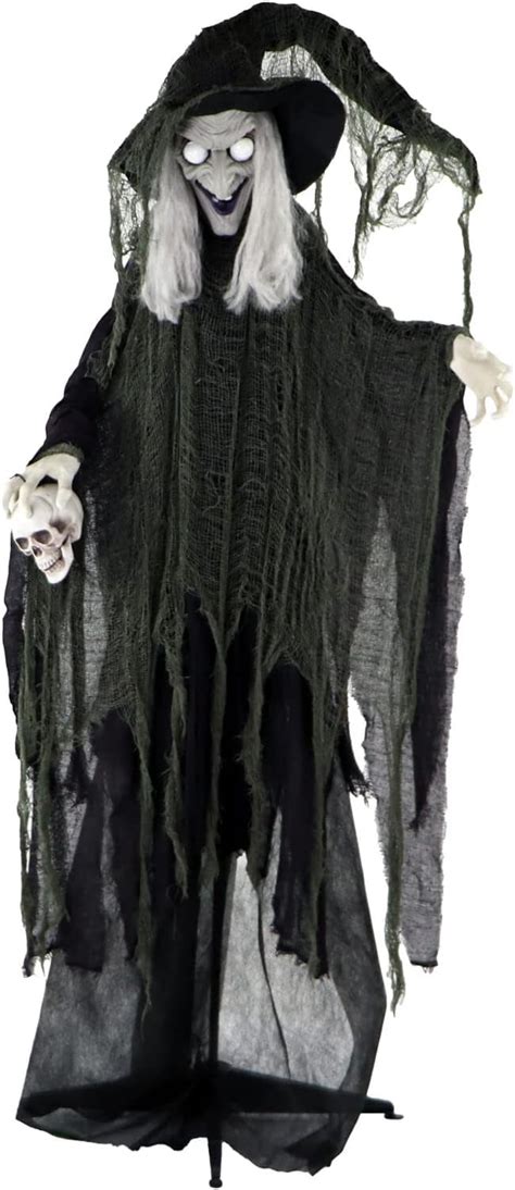 Amazon Haunted Hill Farm Life Size Animatronic Scary Talking Witch