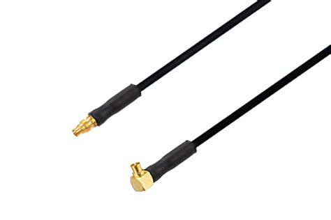 Mini Smp Female To Mini Smp Female Right Angle Cable 50 Cm Length Using Pe Sr405flj Coax