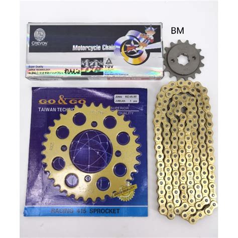 SPROCKET SET 415 GOLD CHAIN SPROCKET RXZ Y125Z LC135 Y110 Y100