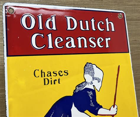 Vintage Old Dutch Cleanser Porcelain Sign Amsterdam Holland Netherlands