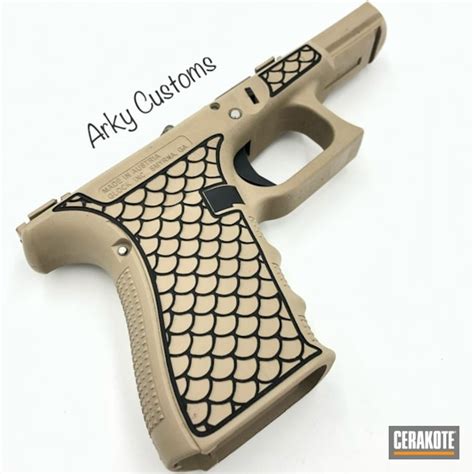 Laser Stippled Glock Frame In Desert Sand Cerakote