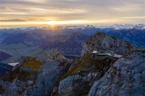 Aerial View of Mount Pilatus during Sunrise. Autumn Switzerland Stock ...