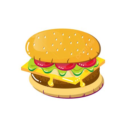 Burger Fast Food Vector PNG Images, Fast Food Burger Ilustration, Food, Fast Food, Burger PNG ...