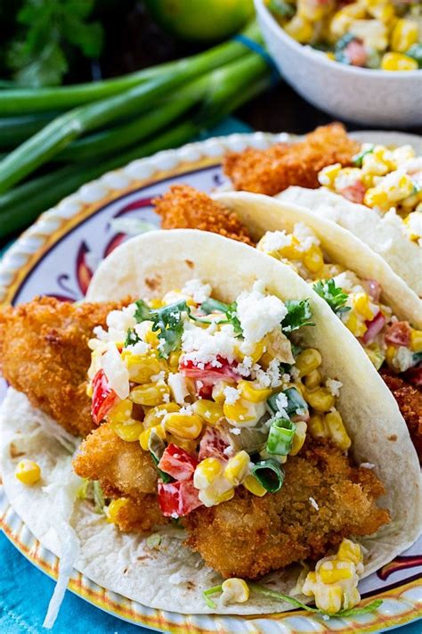 Crunchy Catfish Tacos With Tequila Creamed Corn Spicy Southern Kitchen