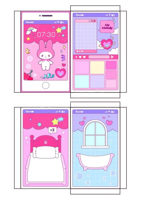 My Melody Phone House 3 3 Rumah Kertas Kartu Boneka Kertas