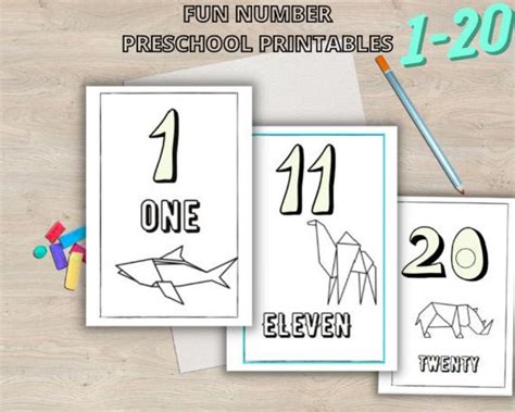 PRESCHOOL COLORING Sheets Printable Learn Numbers NUMBERS 1-20 ...