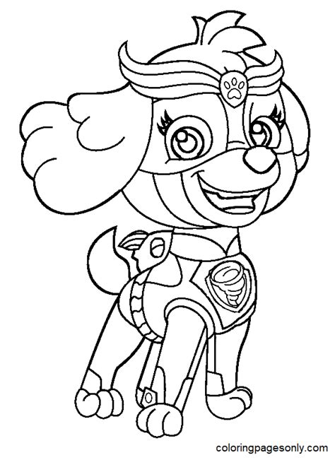 Dibujo Para Colorear Skye De Paw Patrol Mighty Pups Dibujos Para