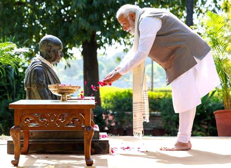 Prime Minister Narendra Modi Pays Homage To Mahatma Gandhi At Sabarmati