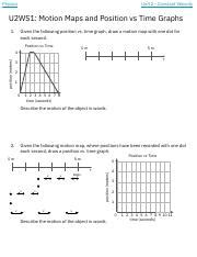 U Ws Motion Maps And Position Vs Time Graphs Pdf Physics Unit