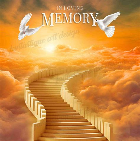 Yellow In Loving Memory Png Memorial Template Add Pictures Etsy