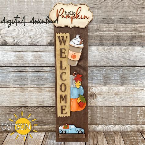 Hello Pumpkin Porch Sign Add On With A Free Interchangeable Porch