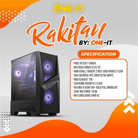 PC RAKITAN RYZEN 7 5800X Colorful GeForce RTX 3060 RAM 16 GB Toko