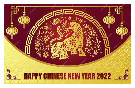 Premium Vector | Chinese new year 2022 greeting card