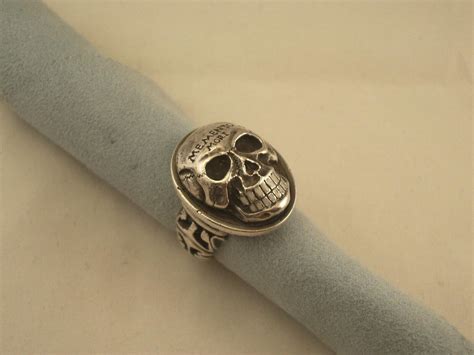 Antique Silver Enamel Memento Mori Ring Gem