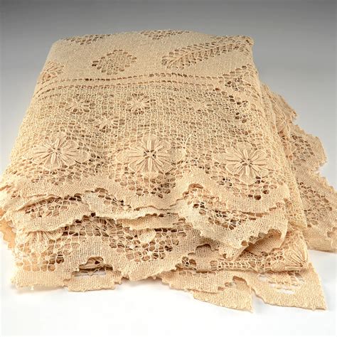 Belgian Hand Made Bobbin Lace Tablecloth Lace Tablecloth Bobbin Lace