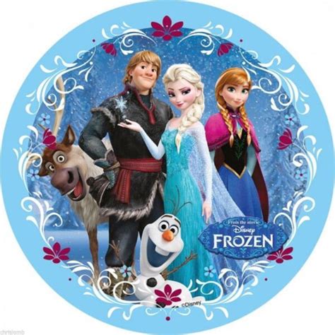 Cialda In Ostia Per Torta Tonda Frozen Elsa E Anna Personalizzata Con