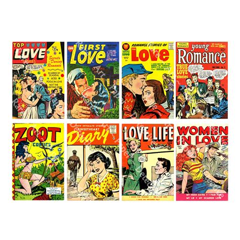 Romance Comic Book Covers Classic Comics Printable Vintage Etsy