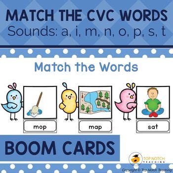 Read And Match The CVC Words Boom Cards Set 1 Distance Learning