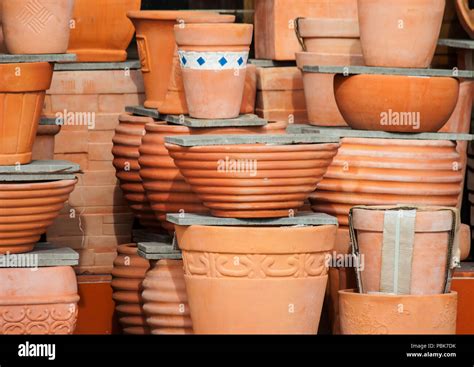 Many Clay Pots Stock Photo Alamy