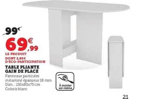 Promo Table Pliante Gain De Place Chez Hyper U Icatalogue Fr