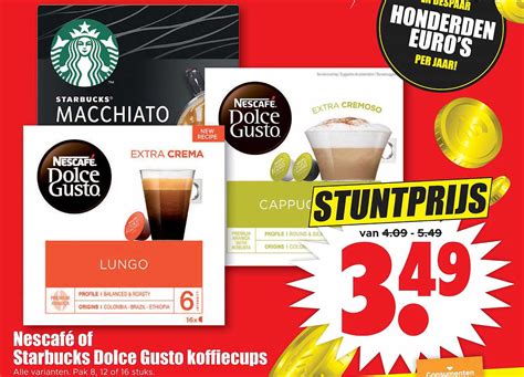 Nescafé Of Starbucks Dolce Gusto Koffiecups Aanbieding bij Dirk