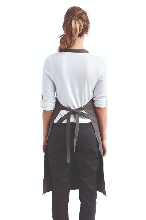 Dark Grey Organic Cotton Bib Apron No Pockets Apronwarehouse