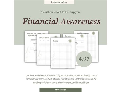 Financial Planning Worksheets Fillable Pdf And Printable Etsy