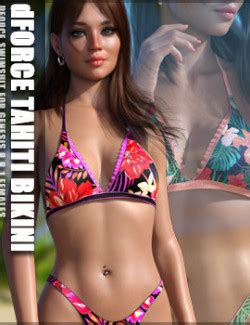 Swim Couture Textures For Dforce Tahiti Bikini D Figure Assets Sveva