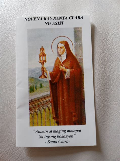 Novena Tagalog Santa Clara Ng Asisi St Clare Of Assisi Saint Claire