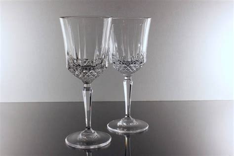 Crystal Wine Glasses 24 Lead Crystal Cut Glass Set Of 2 Water Goblets Barware