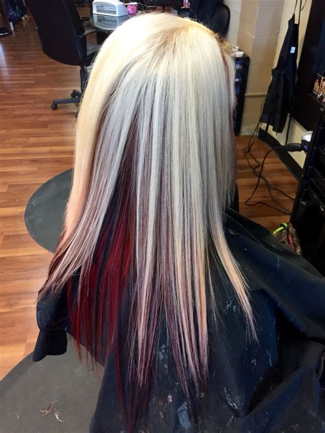 Dark Red Hair With Blonde Underneath
