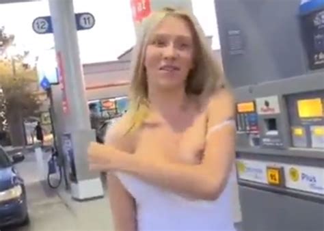 Good Morning TWW Happy Saturday Gas Station Girl Gets Naked In Public