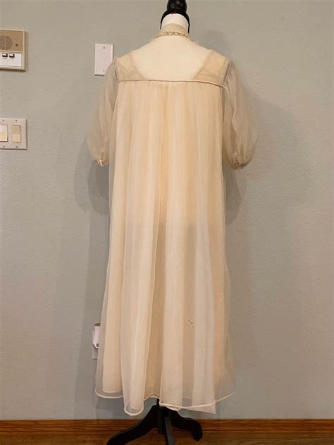 Vintage Lingerie Retro Gown And Robe Two Piece Nightgown Etsy
