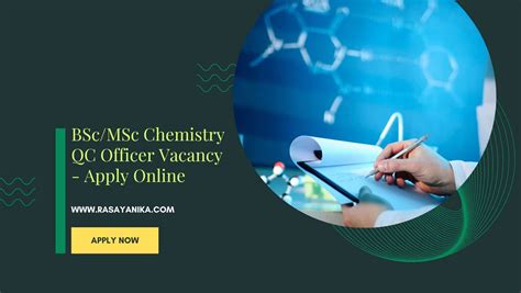 Bsc Msc Chemistry Qc Officer Vacancy Apply Online