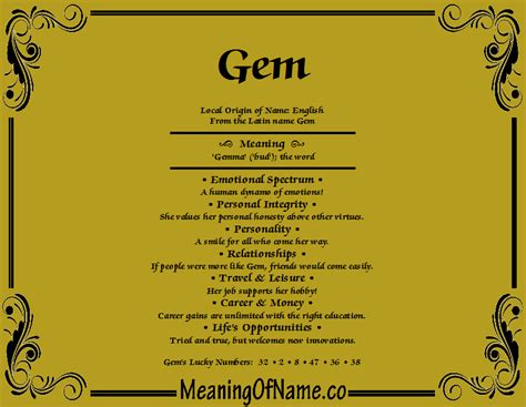 Gem - Meaning of Name