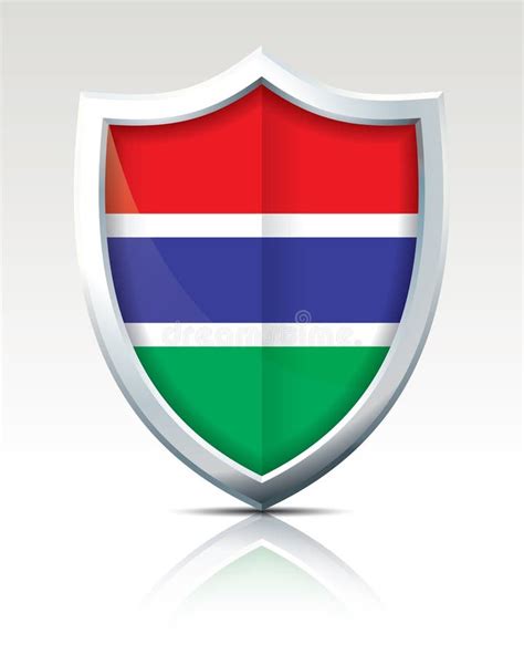 Escudo Con La Bandera De Gambia Ilustración del Vector Ilustración de