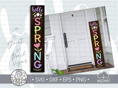 Hello Spring Porch Sign Svg Spring Flower Front Porch Etsy