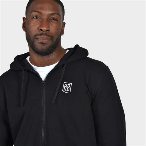 Antetokounbros Mens Full Zip Black Hoodie Chest Logo