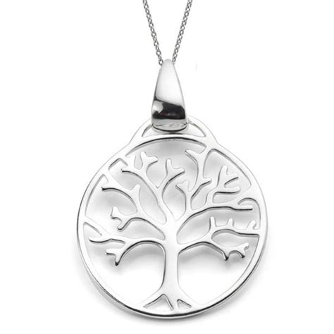 Tree Of Life Silver Necklace Crafted In Sterling Silver