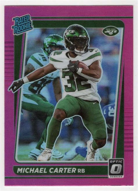 MICHAEL CARTER RC 2021 Donruss Optic Pink 235 NY Jets Rated Rookies NF