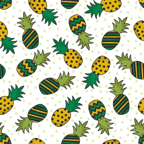 Premium Vector Doodle Pineapple Pattern