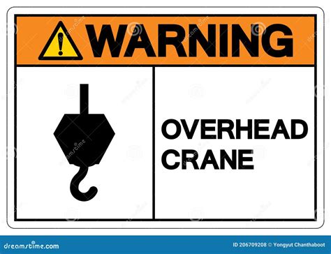 Warning Overhead Crane Symbol Sign Vector Illustration Isolate On White Background Label