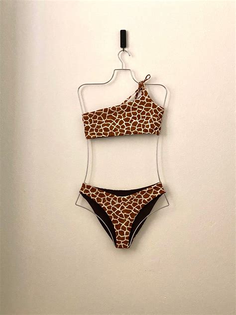 Jett Bikini Top Giraffe X Matte Chocolate Etsy