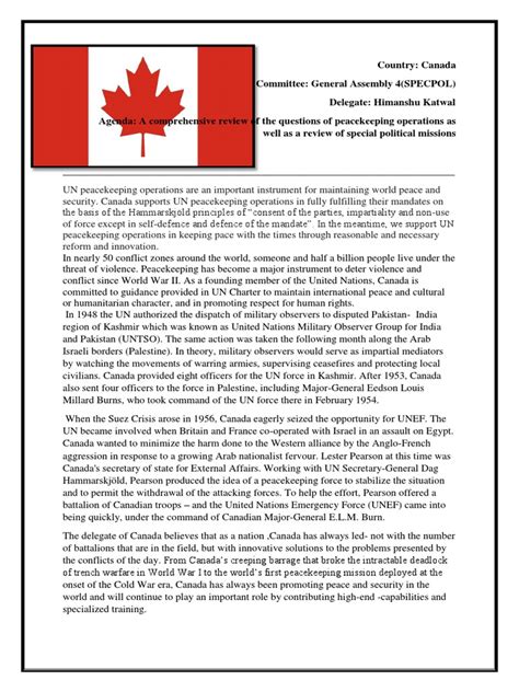 Mun Sample Position Paper Pdf Peacekeeping United Nations