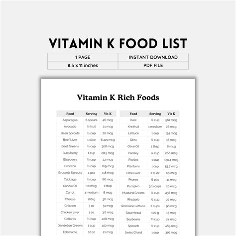 Vitamin K Vitamin K Foods Rich Foods Food List Vitamin K Sources