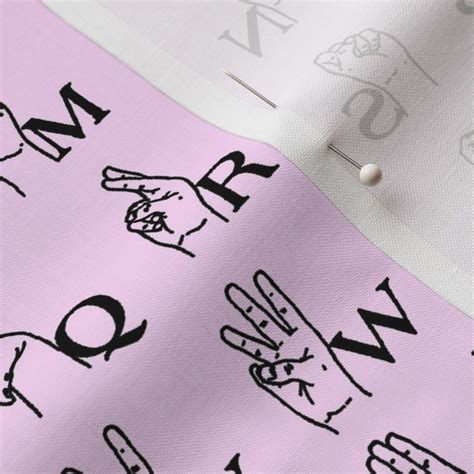 Sign Language Alphabet Fabric Spoonflower