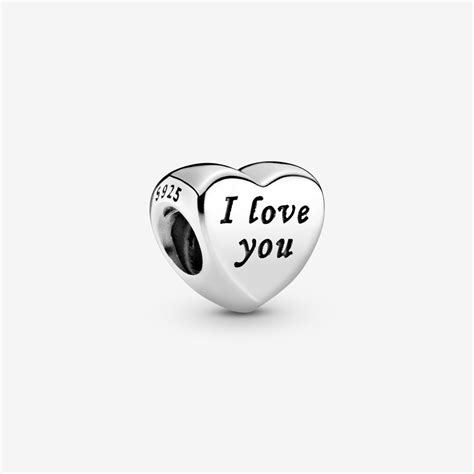 Polished I Love You Heart Charm Silver Pandora Canada