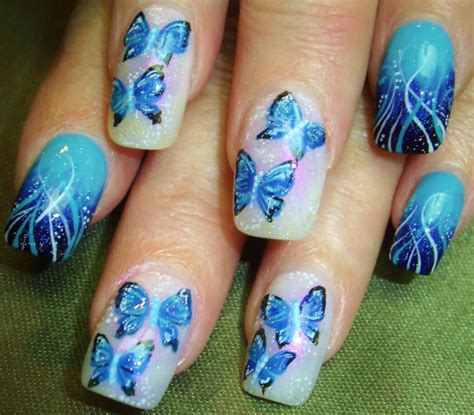 Nail Art By Robin Moses Butterfly Nail Art Diy Summer Nails Diy