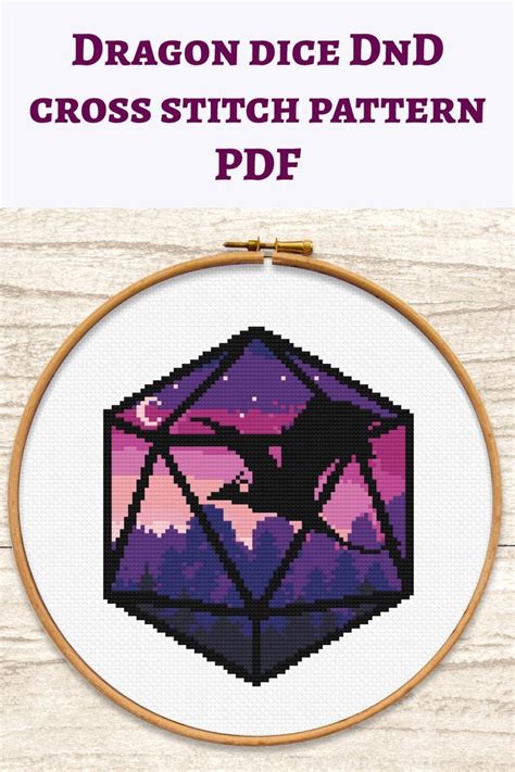 Dragons Dice Cross Stitch Pattern Pdf Flying Dragon Game Dice Nerd