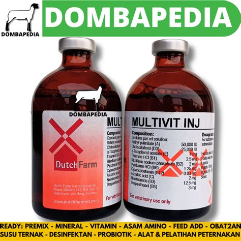 Jual Multivit Inj 100ml Dutchfarm Multivitamin Inject Lengkap Untuk